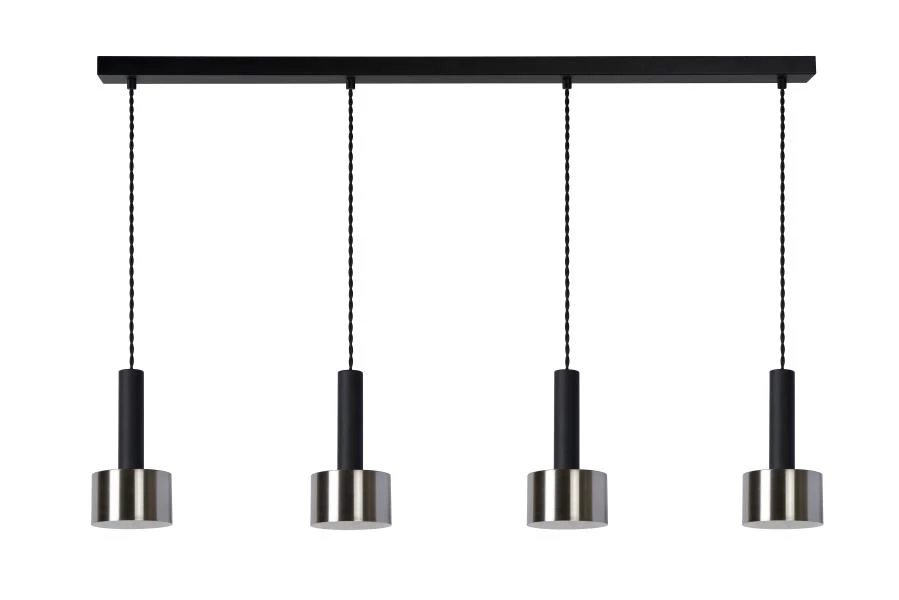 Lucide TEUN - Pendant light - 4xE27 - Black - off